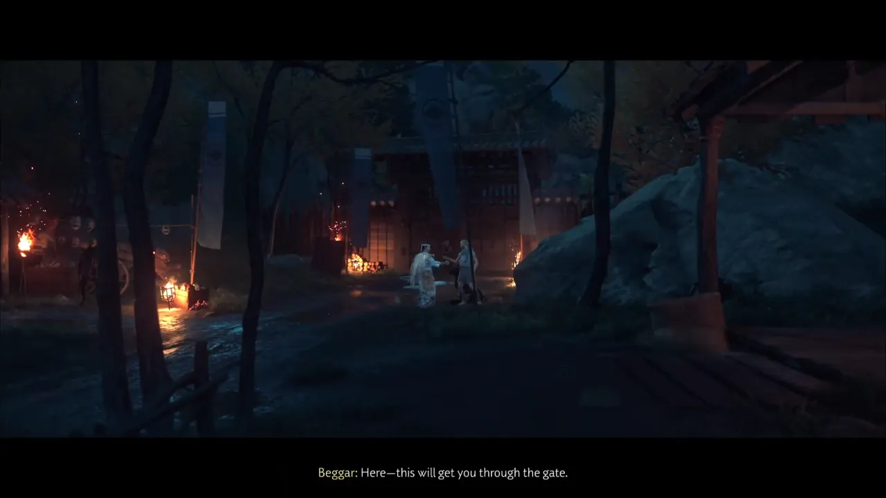Atsu received travel permit from begger - Ghost of Yotei