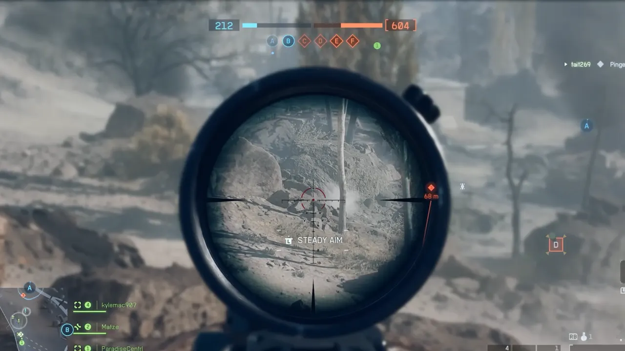 Battlefield 6 ping showing distance