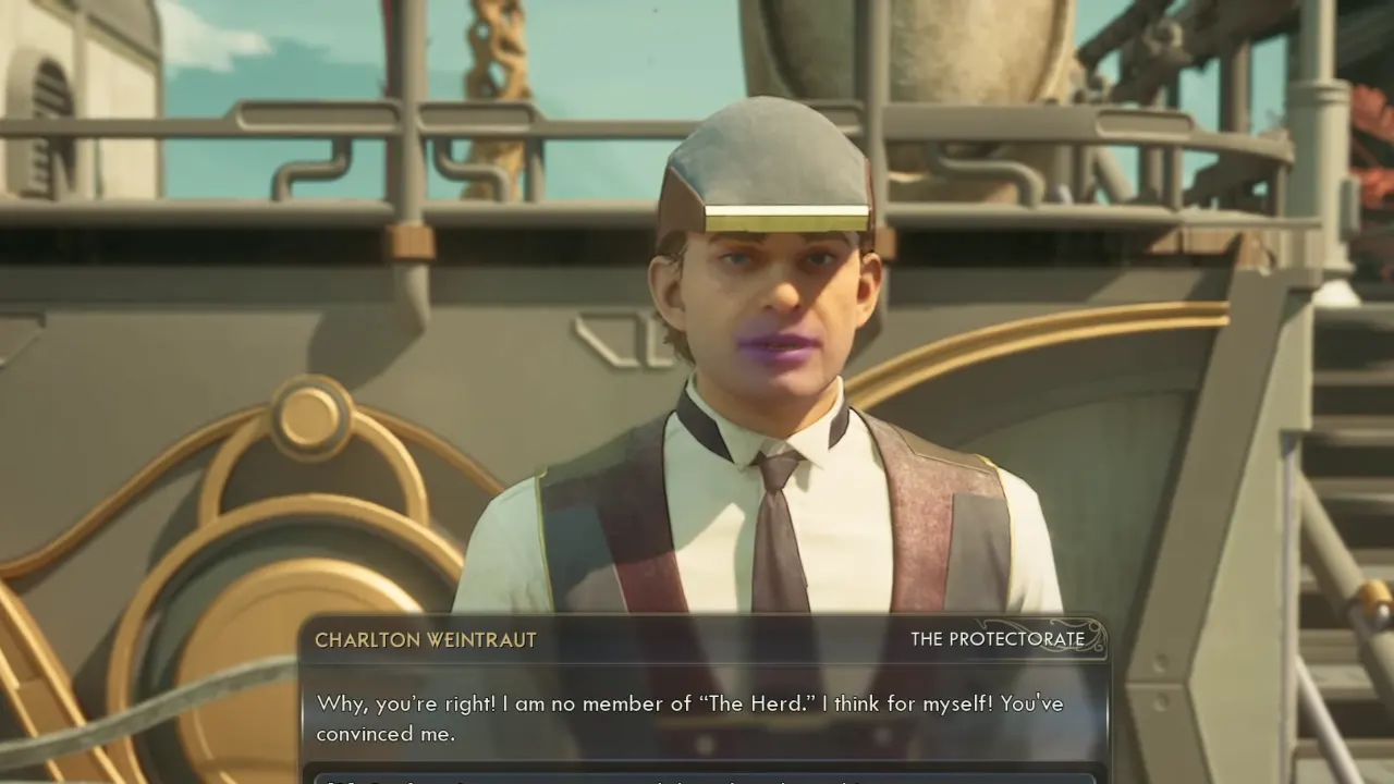 Convincing Charlton to Go to the Bridge - From Whom the Bridge Tolls The Outer Worlds 2