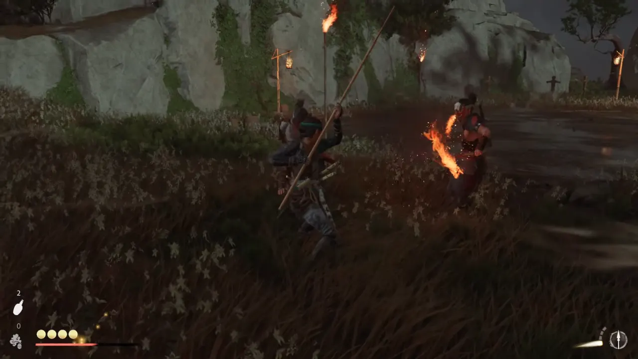 Fighting Oni Raiders with Yari in Ghost of Yotei