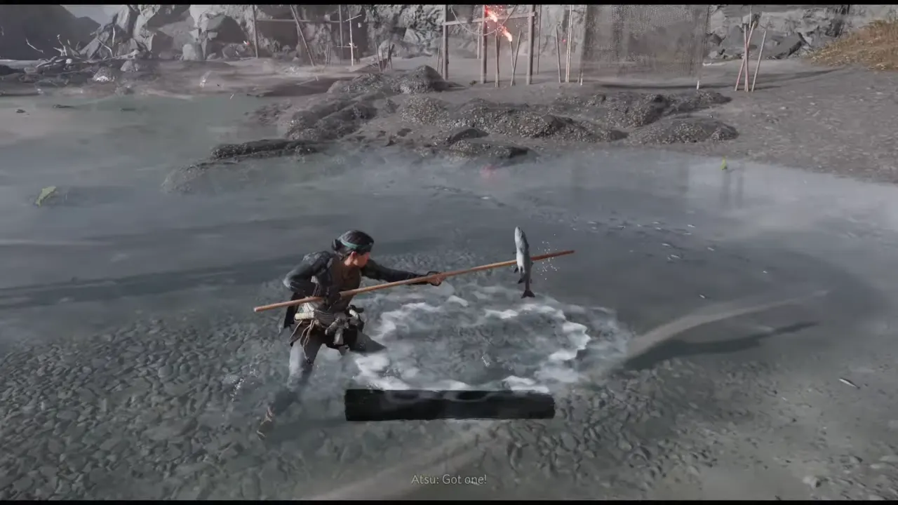 First spear fish training in the pond - The Way of the Yari Ghost of Yotei