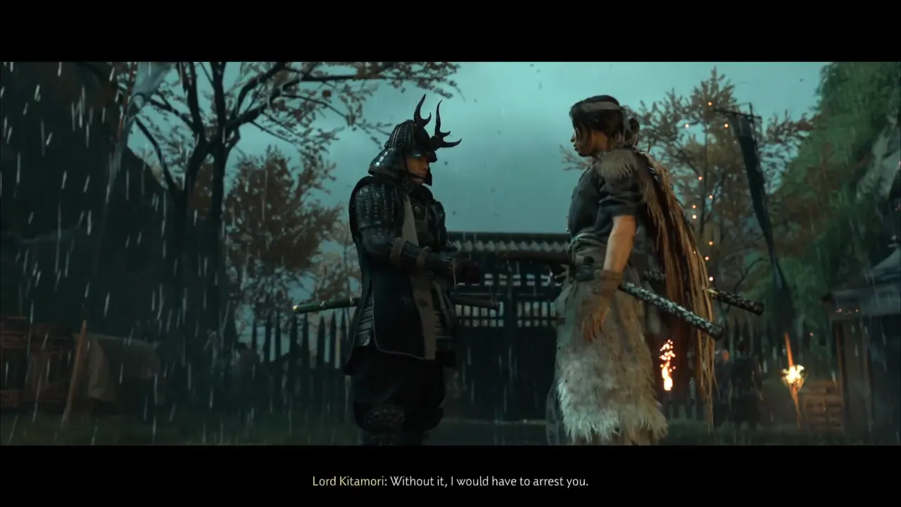 Lord Kitamori returning pass to Atsu - Ghost of Yotei