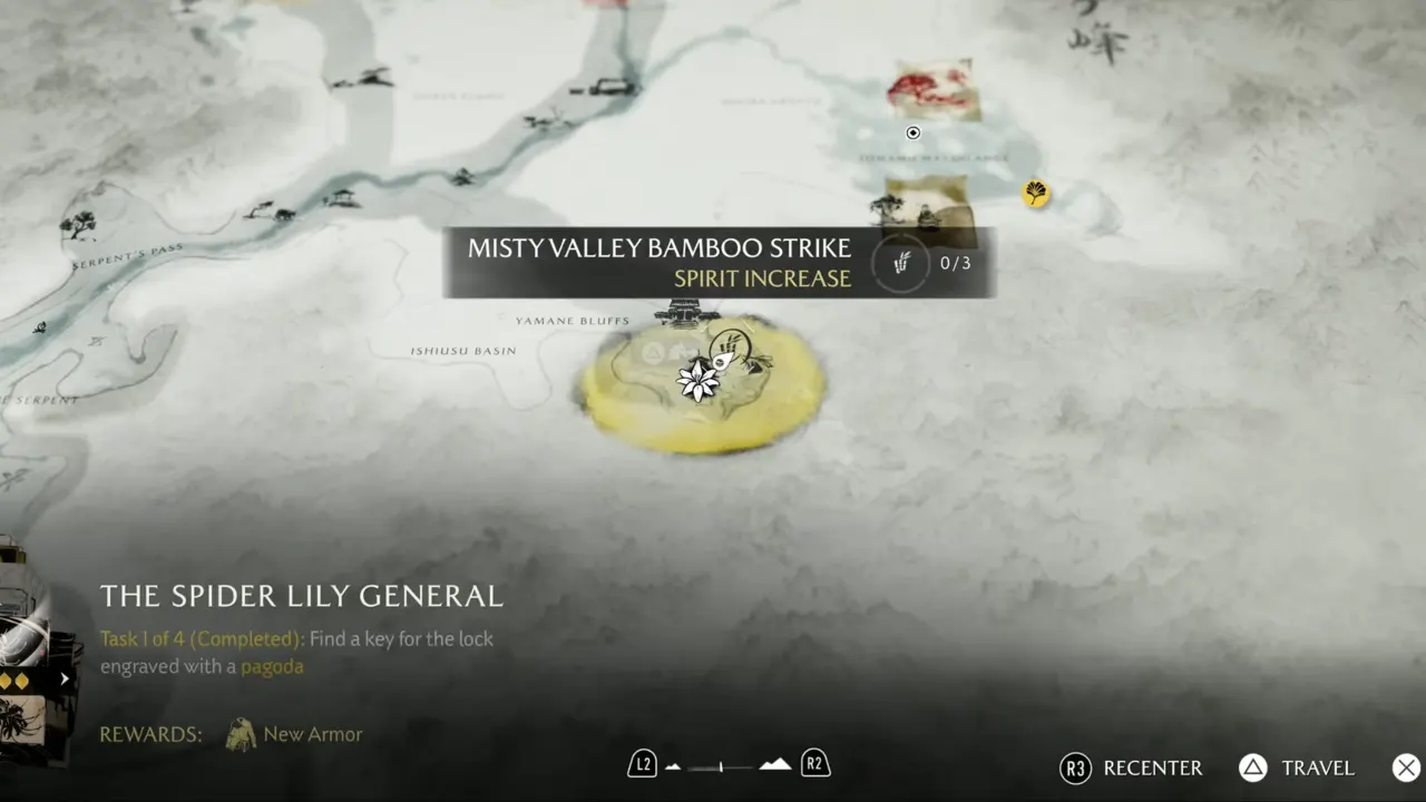 Ghost of Yotei Misty Valley Bamboo Strike map location