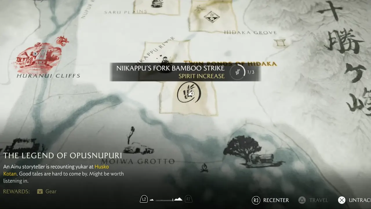 Ghost of Yotei Niikappu’s Fork Bamboo Strike map location