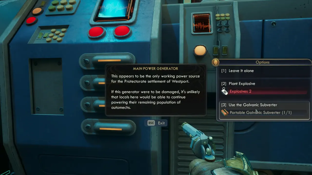 Sabotage Main Power Generator - The Outer Worlds 2