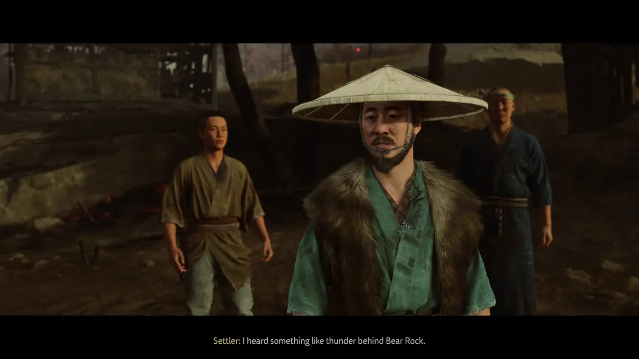 Settler talking to Atsu in Iwami Village in Ghost of Yotei A Mad Pursuit
