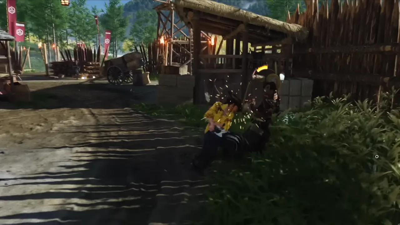 Atsu killing a soldier in Ghost of Yotei