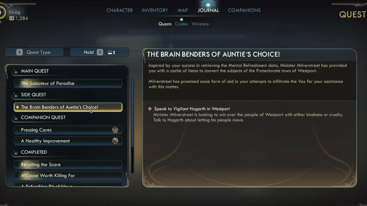 The Outer Worlds 2 The Brain Benders of Auntie's Choice Details