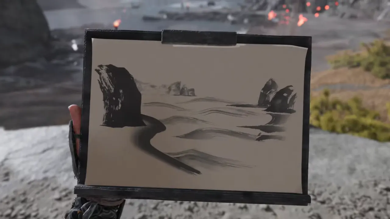 Ghost of Yotei Sumi-e painting