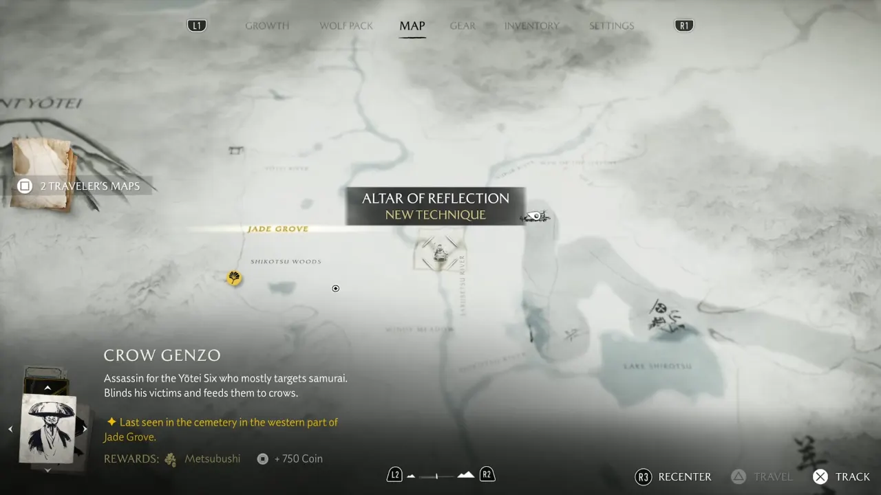 Ghost of Yotei Cave Altar Traveler's Map Placement