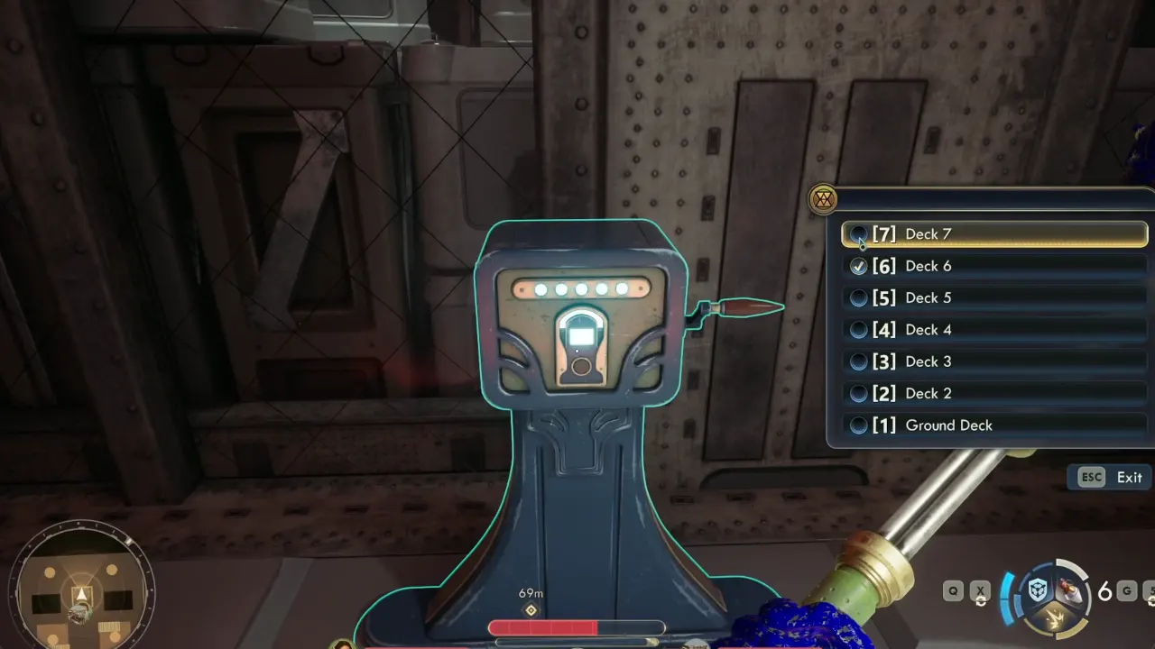 Elevator to go to Deck 7 - The Outer Worlds 2