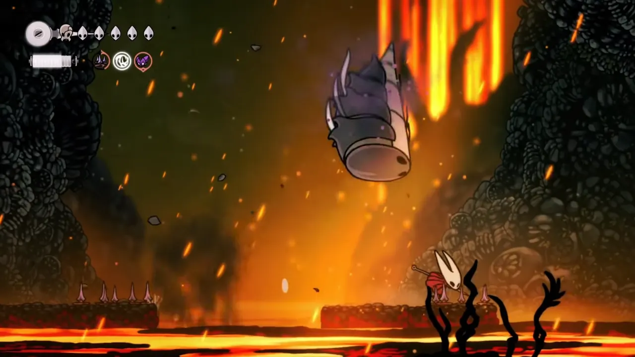 Vertical Slam attack of Savage Beastfly 2 Hollow Knight Silksong