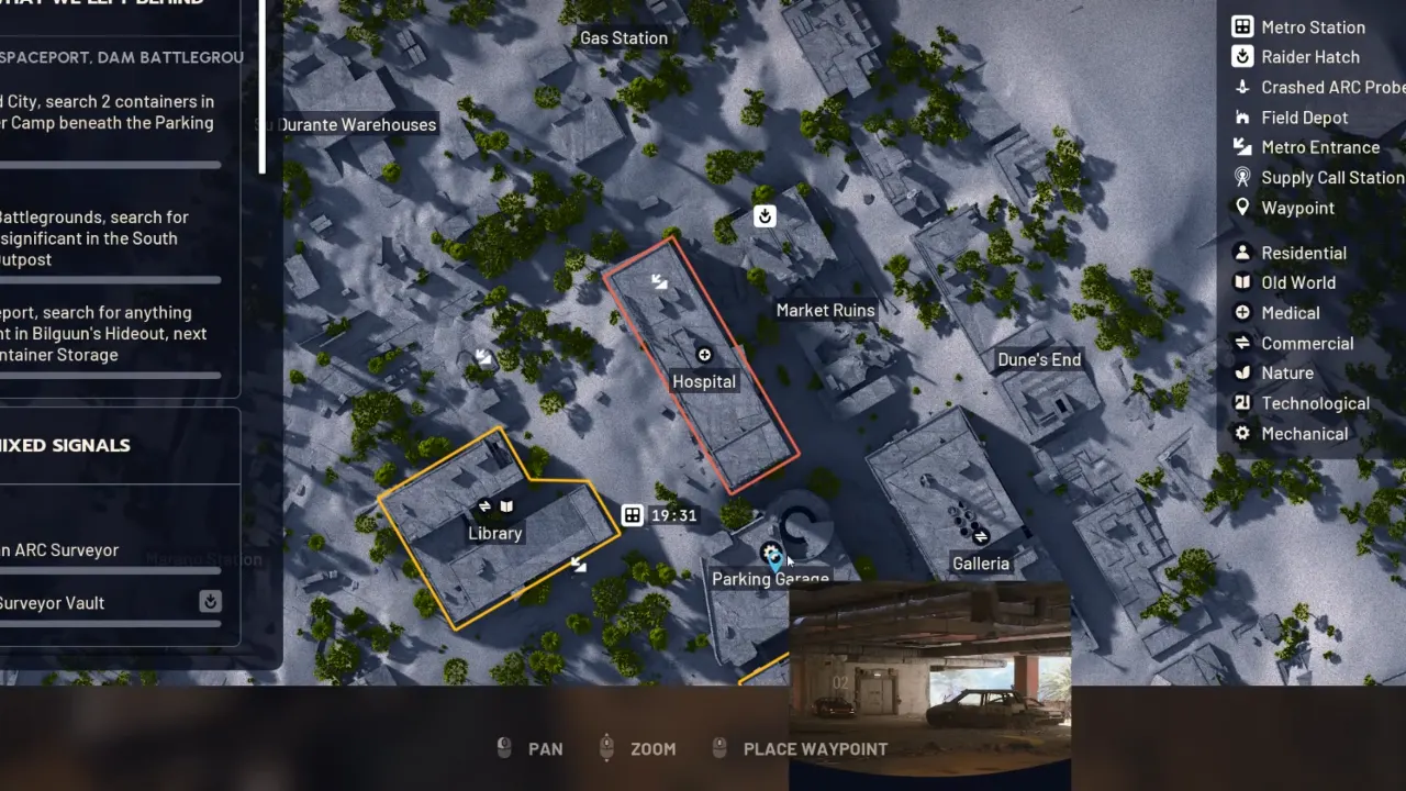 ARC Raiders Buried City Parking Garage Map Location