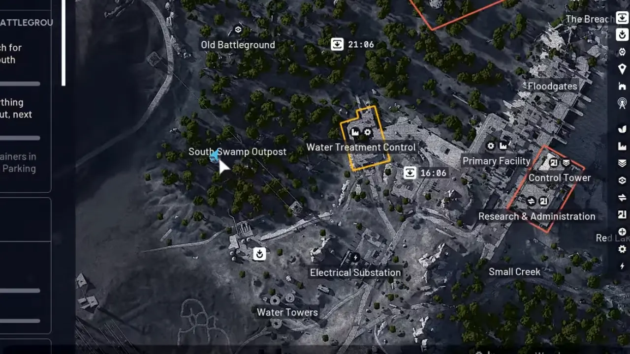 ARC Raiders Dam Battlegrounds South Swamp Outpost Papers Map Location