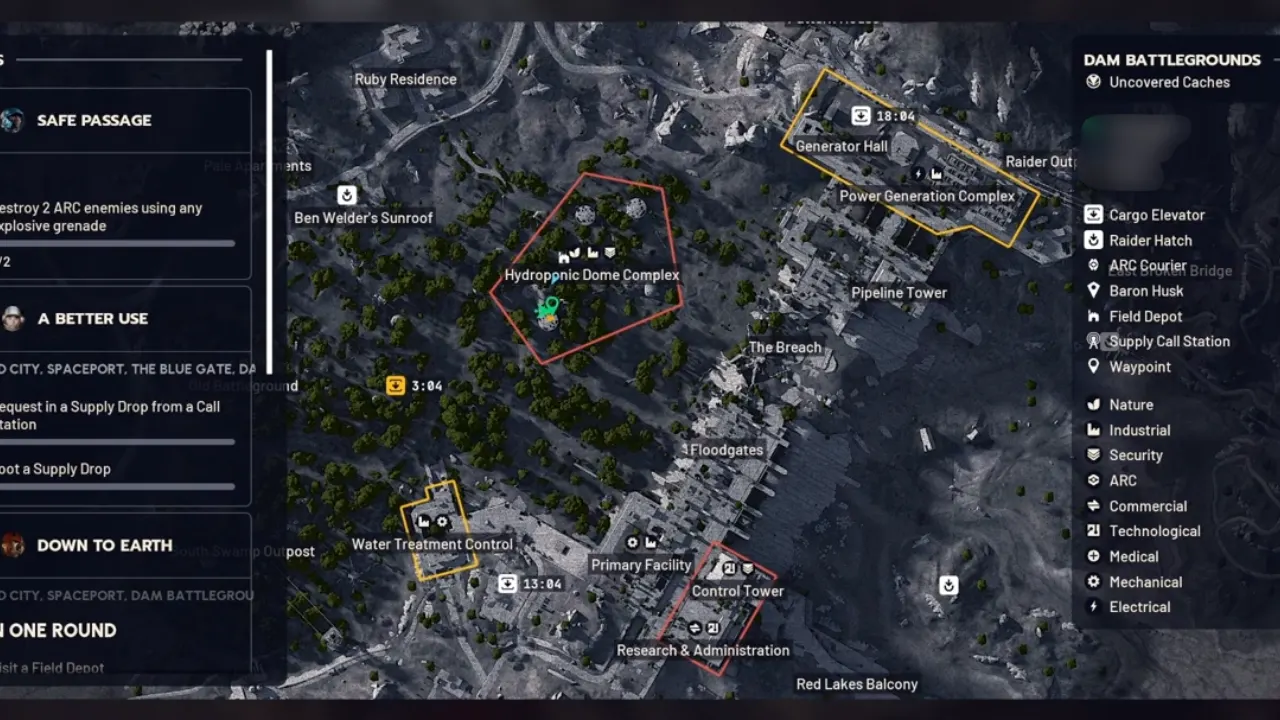 ARC Raiders Hydroponic Dome Complex Mushrooms Location