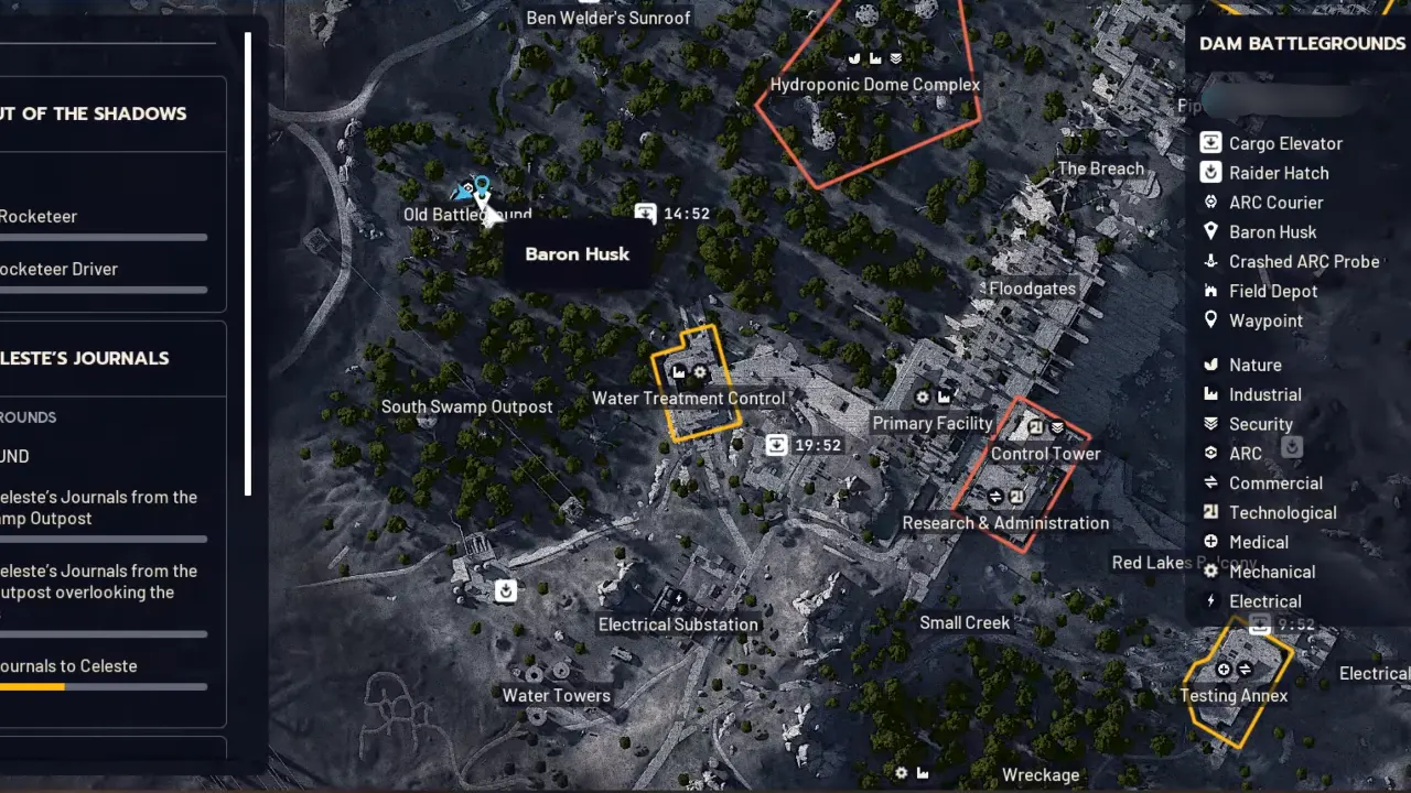 ARC Raiders Old Battleground Baron Husk Map Location