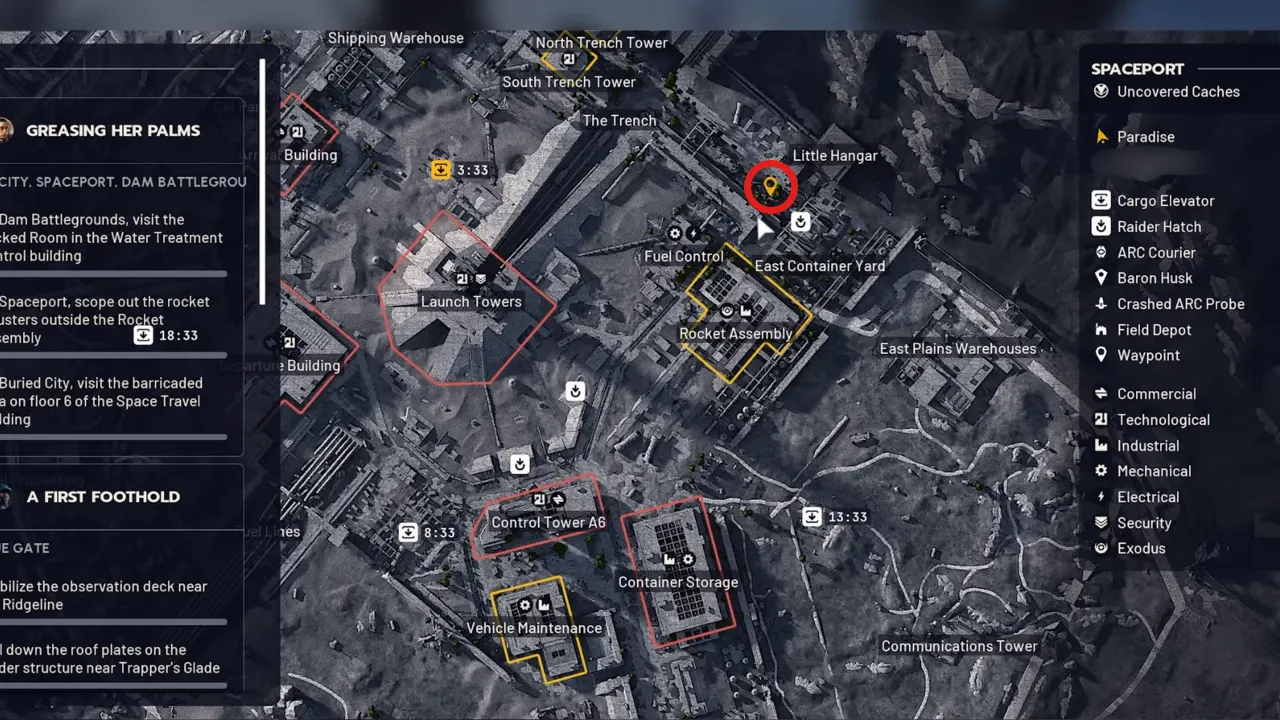 ARC Raiders Spaceport Little Hanger Mushroom Location