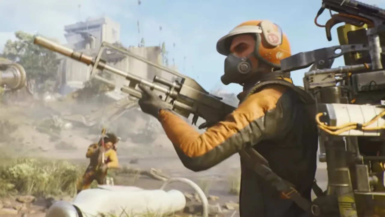 ARC Raiders image with raider holding a big weapon in hand