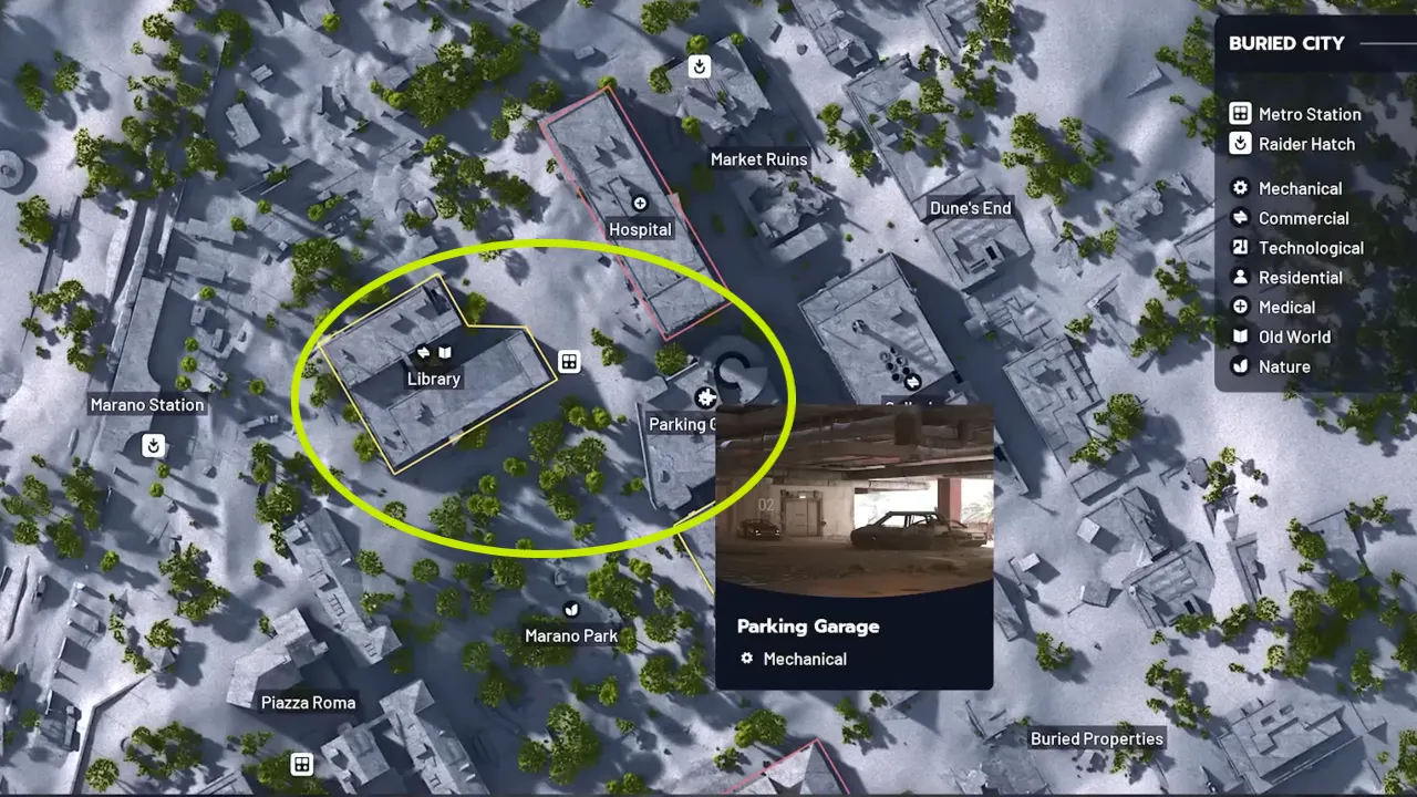 Arc Raiders Buried City Rusted Gear Map Locations