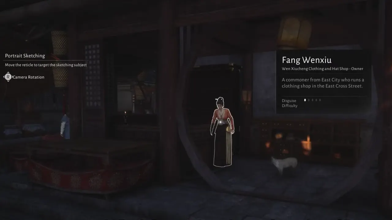 Drawing Fang Wenxiu portrait in Where Winds Meet