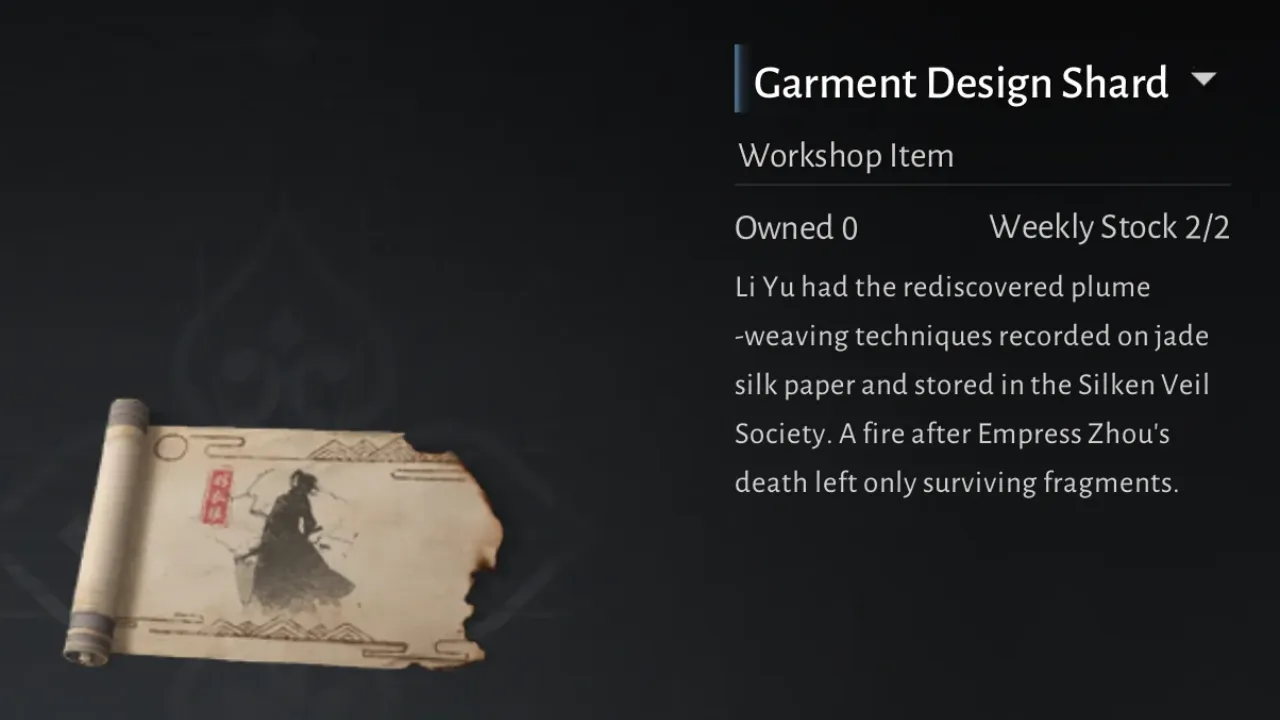 Where Winds Meet Garment Design Shard