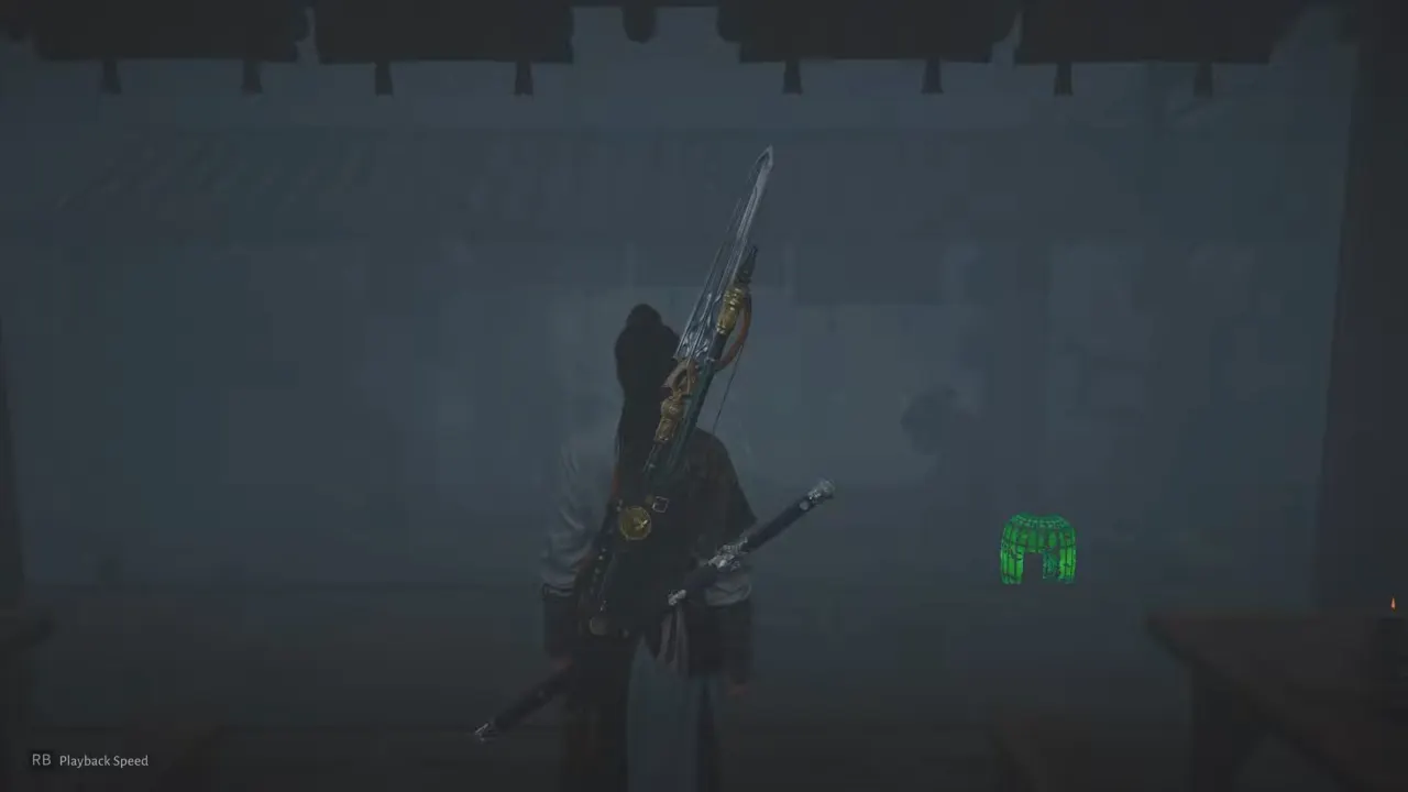 Image of Ghostlight Market filled with Nether Mist and green lanterns around in Where Winds Meet