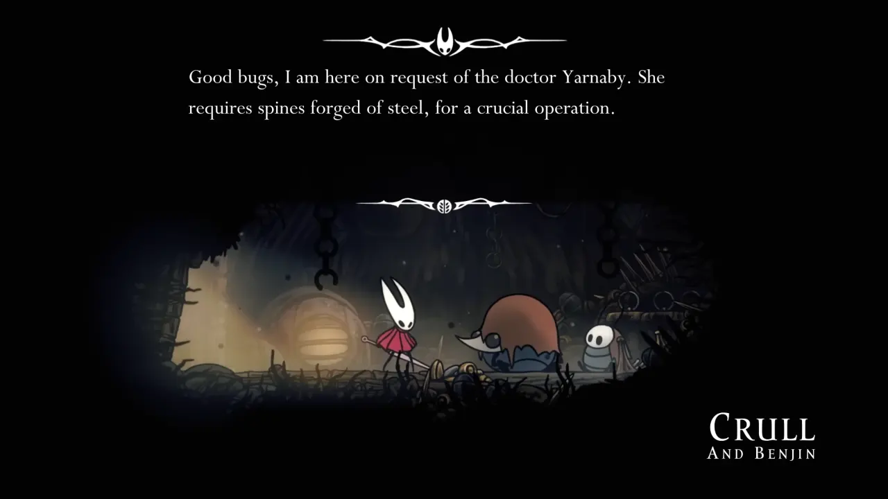 Hollow Knight Silksong Hornet, Crull and Benjin