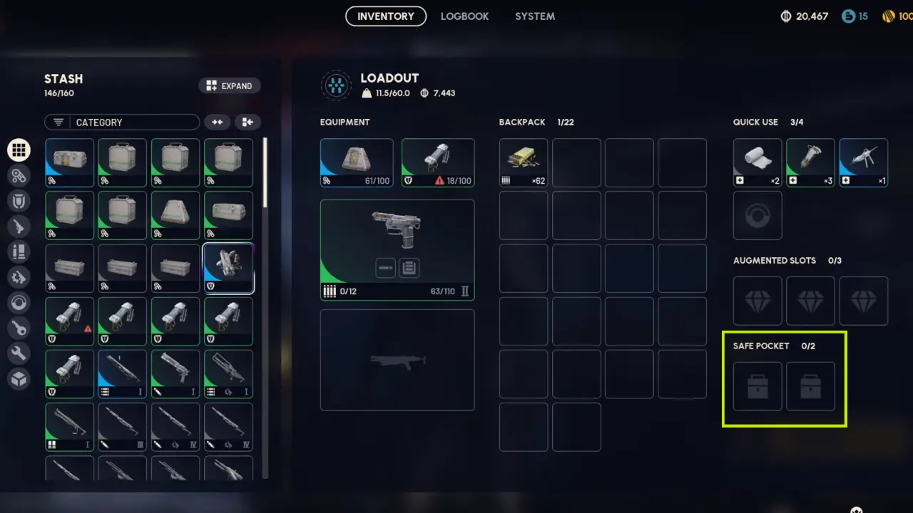 ARC Raiders Safe Pockets increased to two slots using Looting MK. 2 Augment