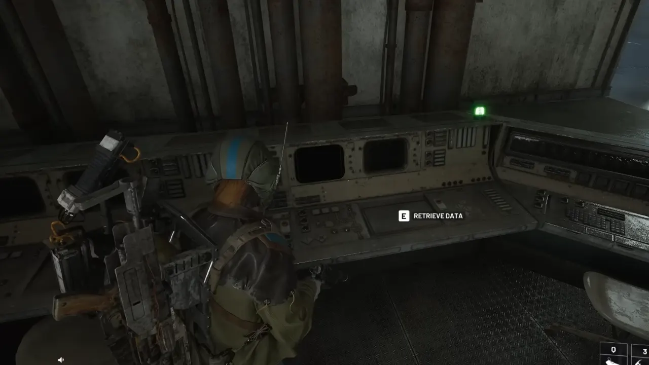 Scene to retrieve Data from the terminal in the Hidden Bunker