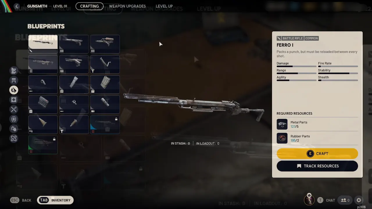 ARC Raiders image showing Gunsmith menu for weapon upgrade