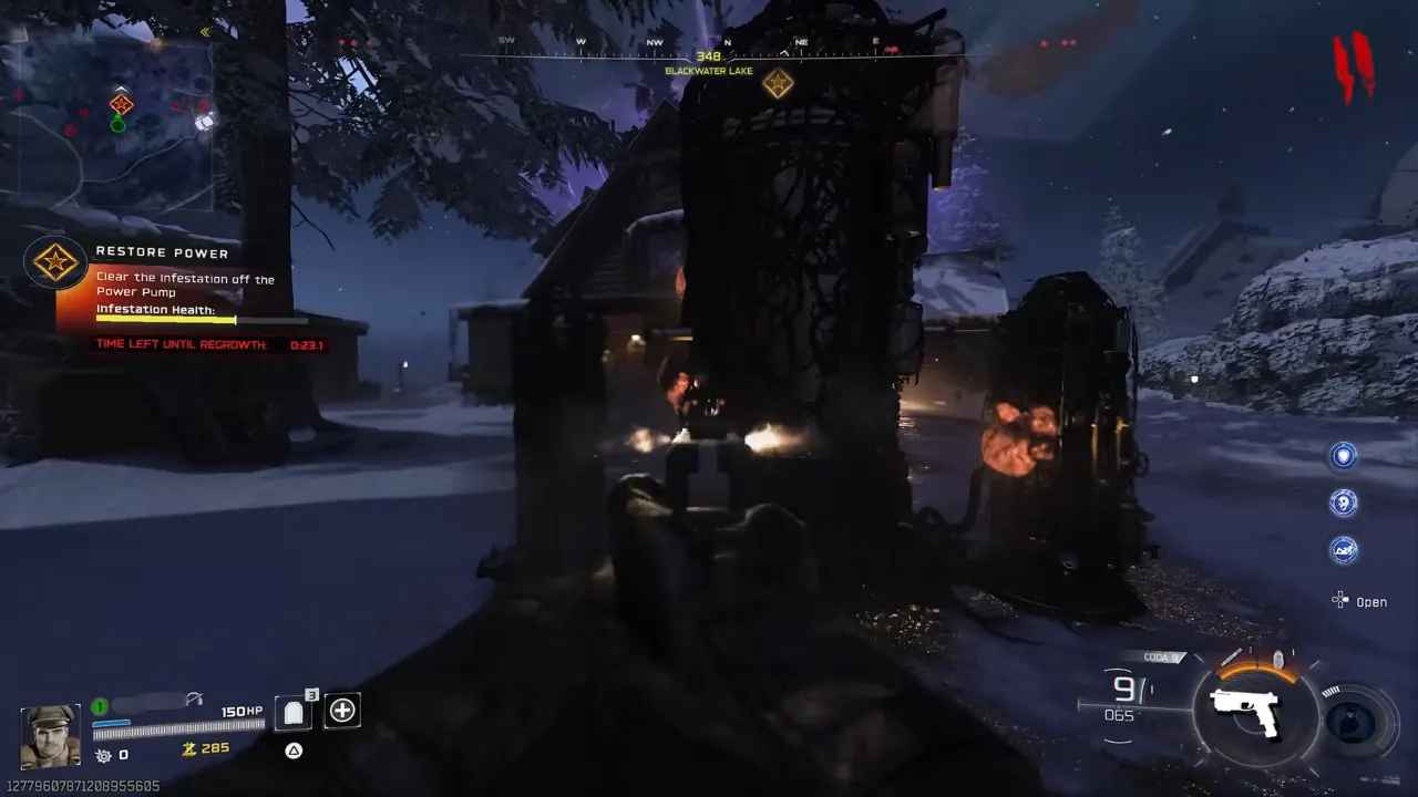 Shoot infected pump in Blackwater Lake - Black Ops 7 Zombies Pack A Punch