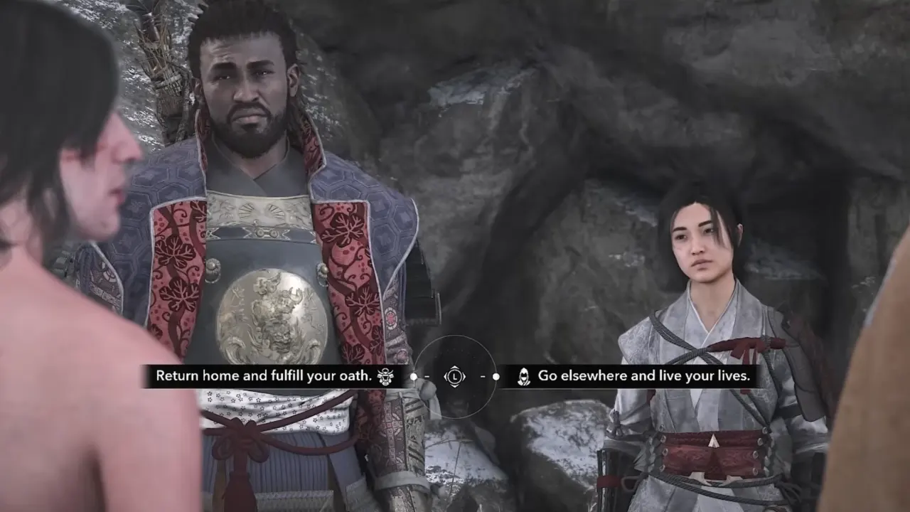 Gautwin Return Home or Go Elsewhere choice in AC Shadows x Attack of Titan