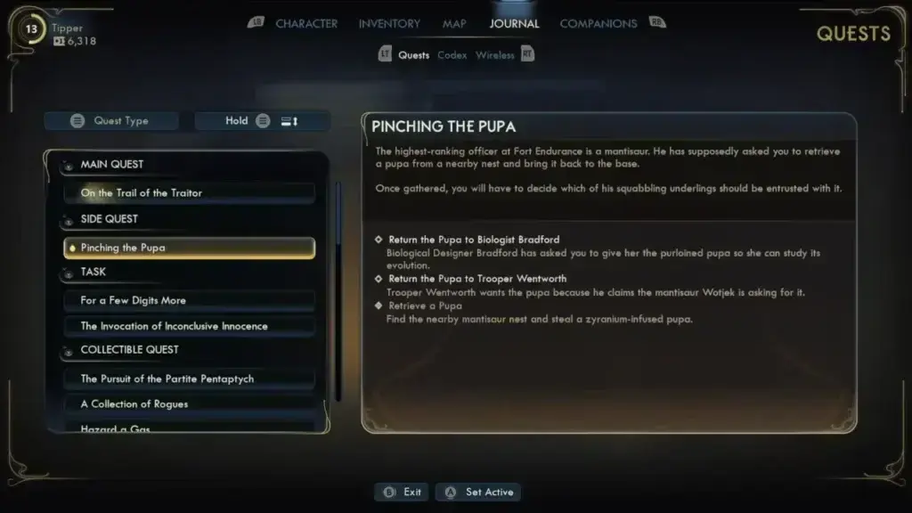 The Outer Worlds 2 Pinching the Pupa Quest