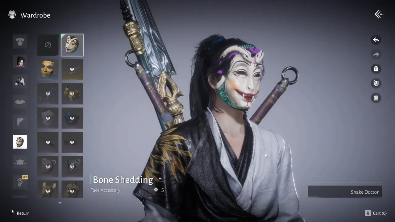 Where Winds Meet Bone Shedding Face Mask