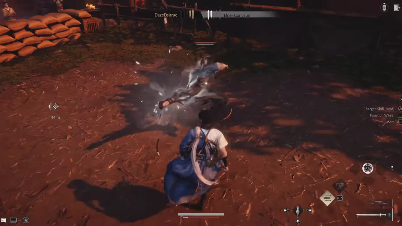 Where Winds Meet Elder Gongsun 3-hit combo leg kicks