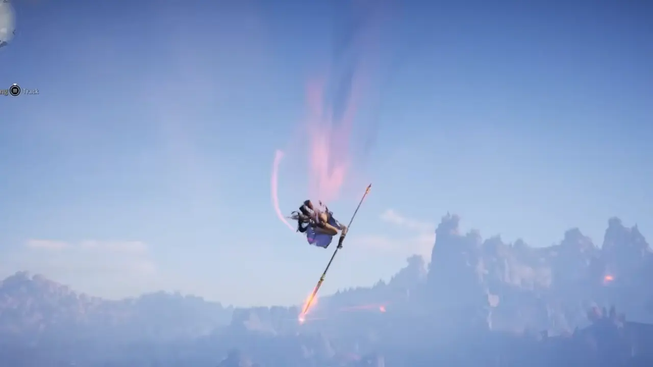 Where Winds Meet character flying in air using Lightness Skill