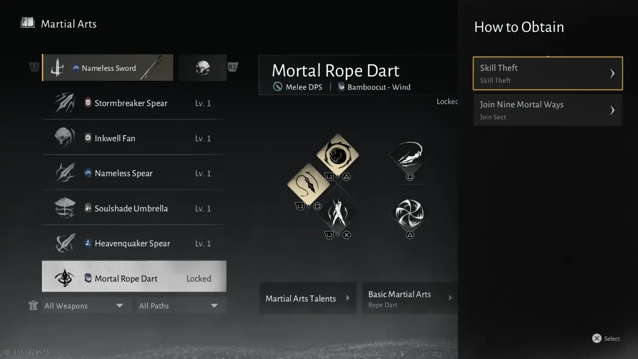 Where Winds Meet Mortal Rope Dart Skill