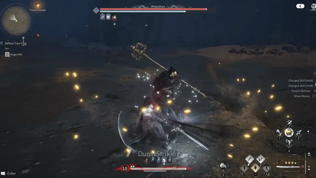 Where Winds Meet image from phase 1 of Tian Ying boss fight