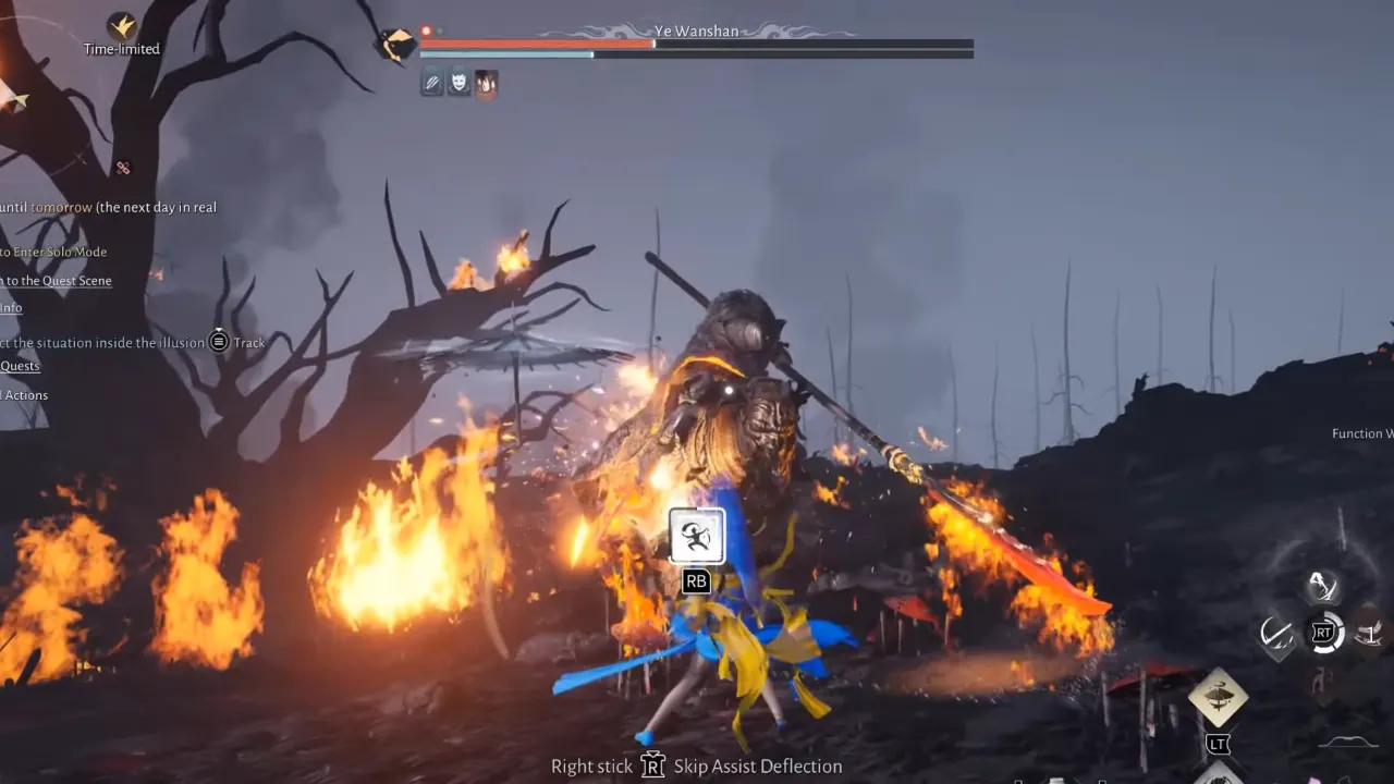 Where Winds Meet Ye Wanshan boss fight scene