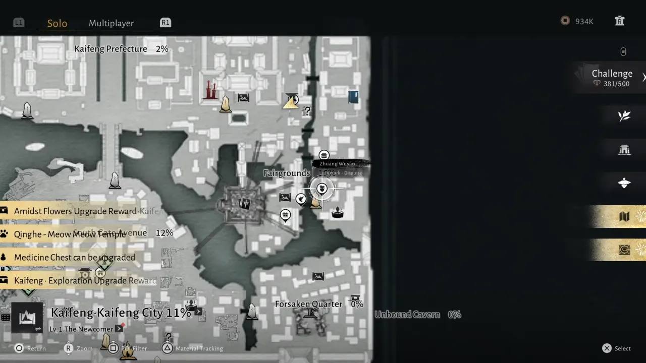 Where Winds Meet Zhuang Wuyan disguise shop location