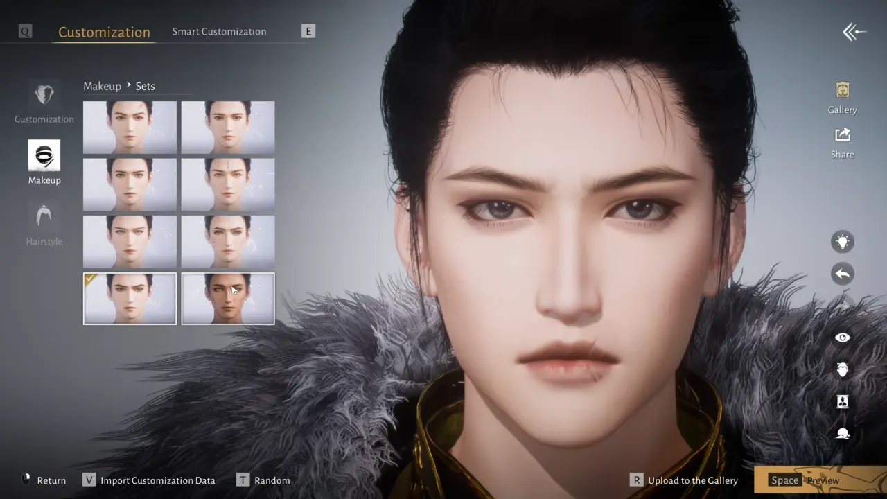 Where Winds Meet Makeup tab in Customization section