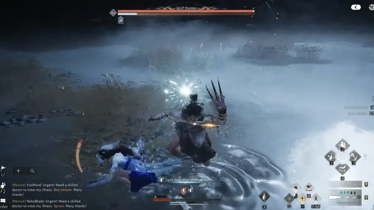 Wolf Maiden yellow attack lunge slash