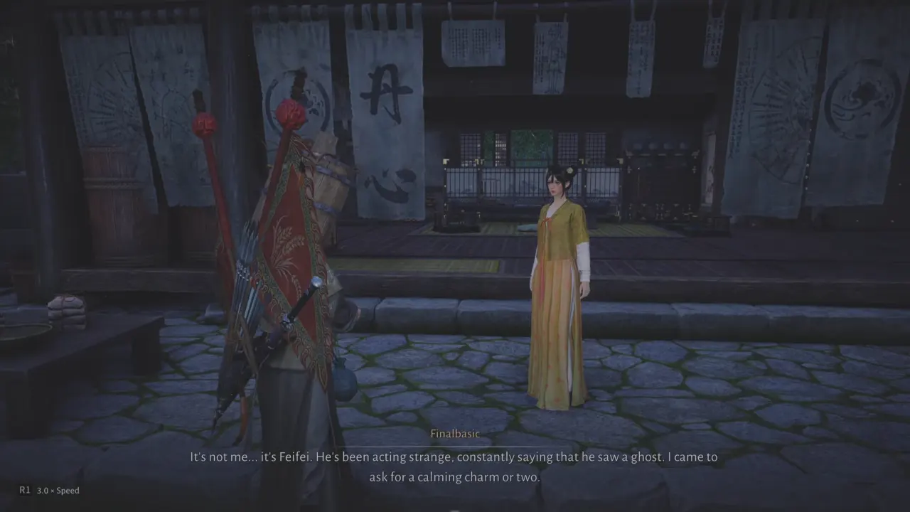 Character speaking with Yaoyao in clinic