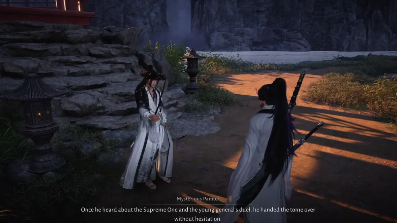 Final scene with Mysterious Painter in Where Winds Meet