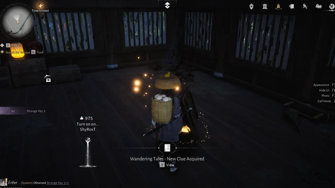 Image of first strange key collected from chest