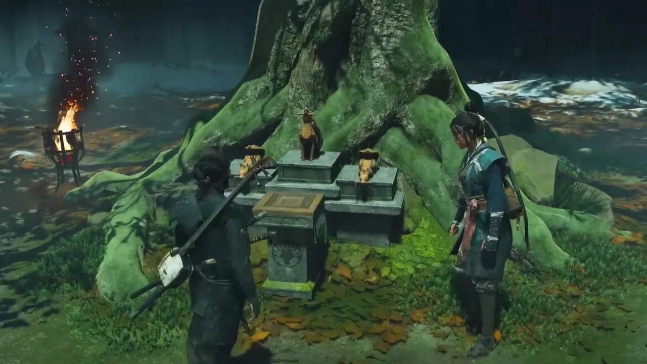 Ghost of Yotei Pedestal under the tree puzzle