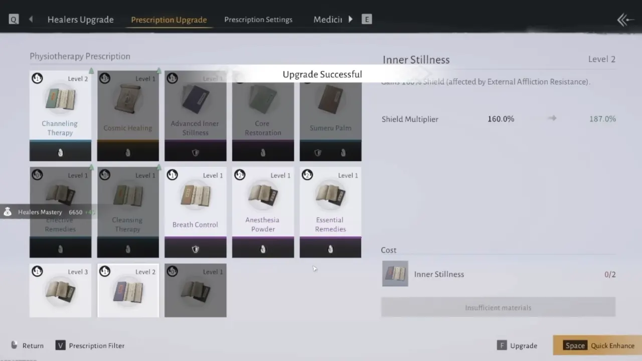 Healer Profession Prescription Upgrade screenshot