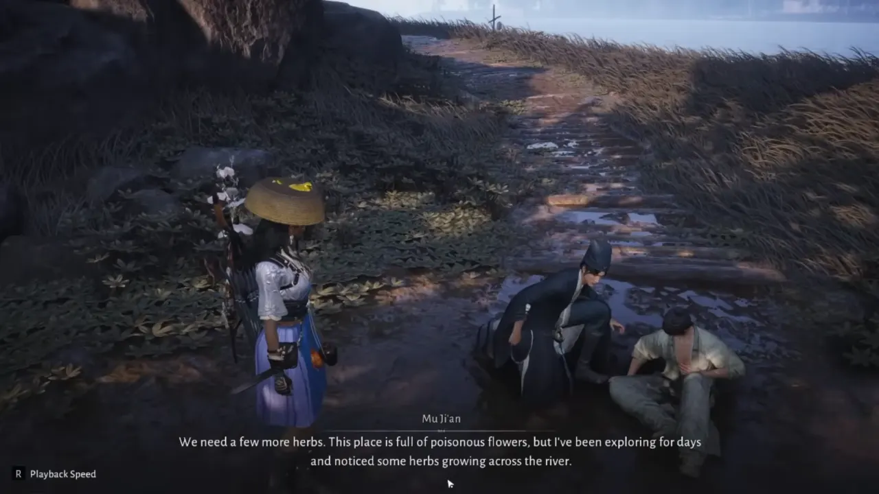 Talking to Mu Ji'an in Healer's Calling quest