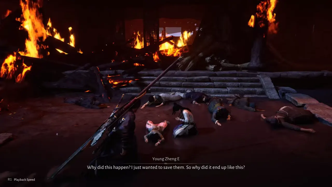 Scene with sad Young Zheng E