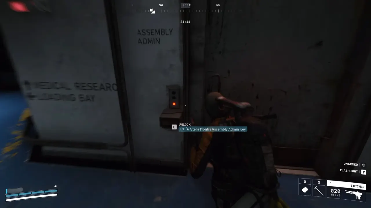 Using the key to open Stella Montis Assembly Admin room in ARC Raiders.